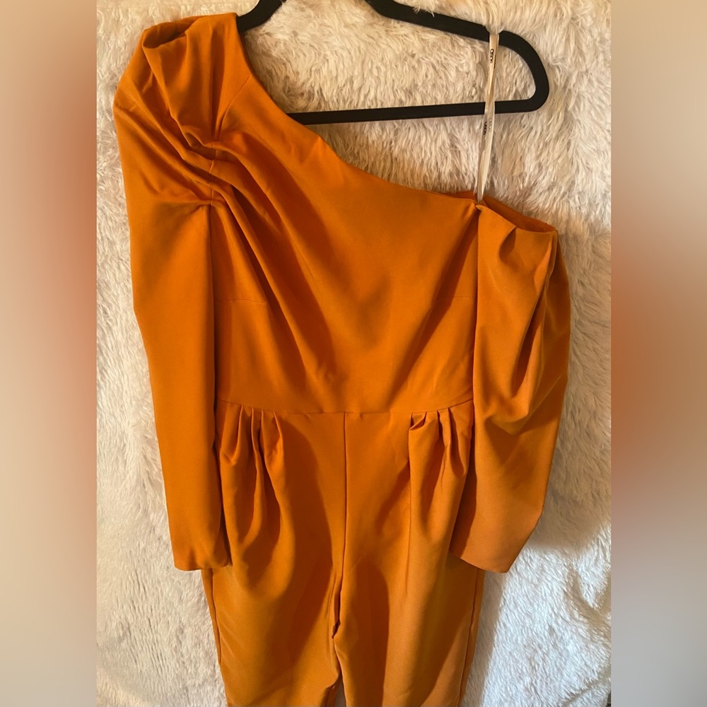 ASOS Fallen One Shoulder Long Sleeve Jumpsuit